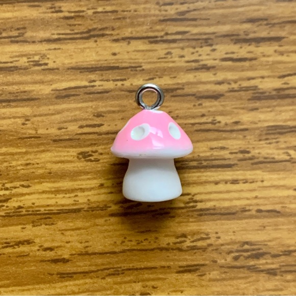 Pink Mushroom Charm Pendant - Picture 1 of 6